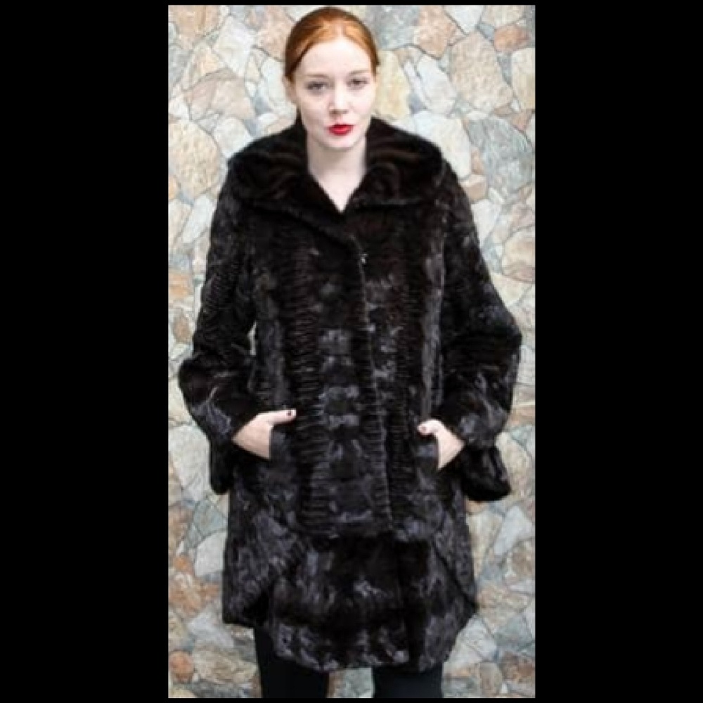Mahogany Sheared Mink Fur Sculptured Stroller